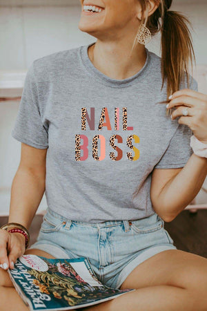 Nail Boss - Half Leopard- Graphic Tee