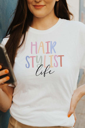 Hair Stylist Life - pastel letters Tee