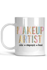 Makeup Artist care empower kind - half pastel leopard Mug