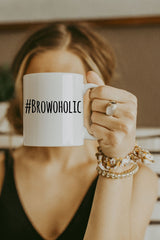 White Browoholic Mug