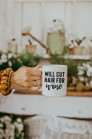 Will Cut Hair For Wine-Hair Mug