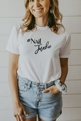 Women's White Nail Junkie Shirt
