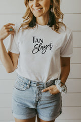 Women's White Tan Slayer Shirt