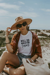 Women's White Will Do Nails For Tacos Shirt