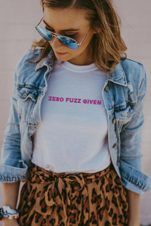 Women's White Zero Fuzz Given Shirt