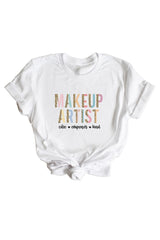 Makeup Artist care empower kind - half pastel leopard Tee